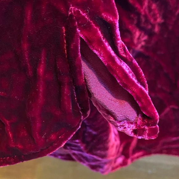 Eileen Fisher Crushed Maroon Velvet Round Neck Boxed Top Women’s Medium - Picture 3 of 5